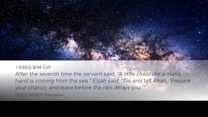 1 Kings 18:44 GW Bible Verse Image