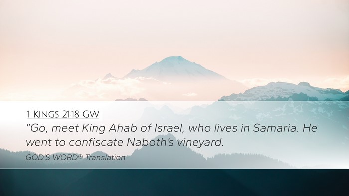 1 Kings 21:18 GW Bible Verse Image