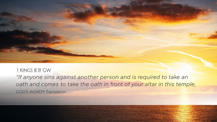 1 Kings 8:31 GW Bible Verse Image