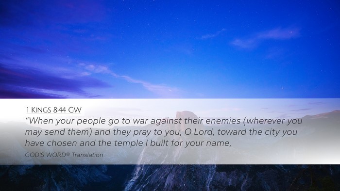 1 Kings 8:44 GW Bible Verse Image