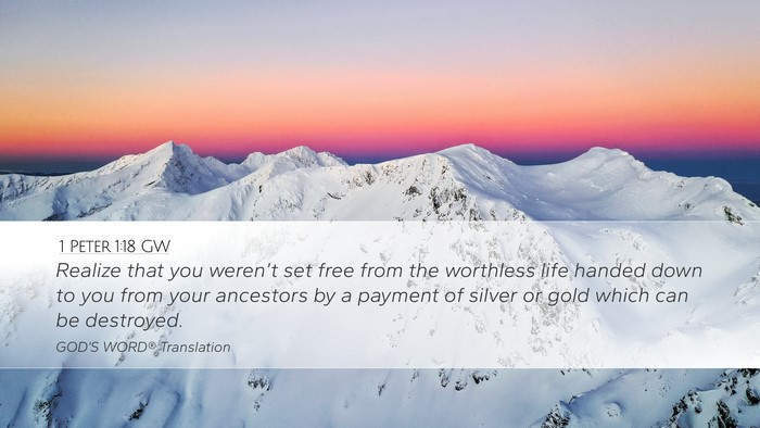 1 Peter 1:18 GW Bible Verse Image