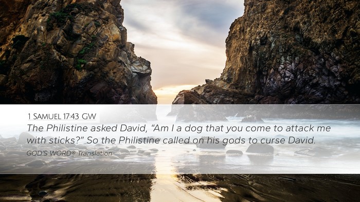 1 Samuel 17:43 GW Bible Verse Image