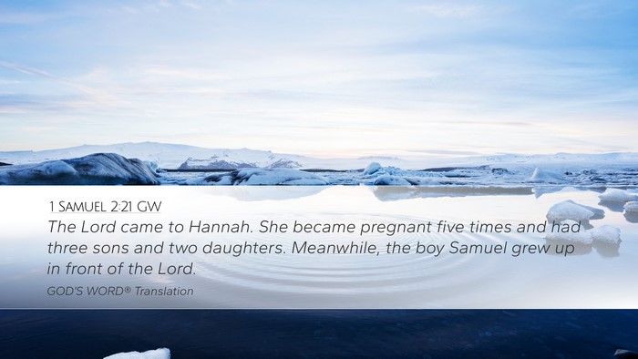 1 Samuel 2:21 GW Bible Verse Image