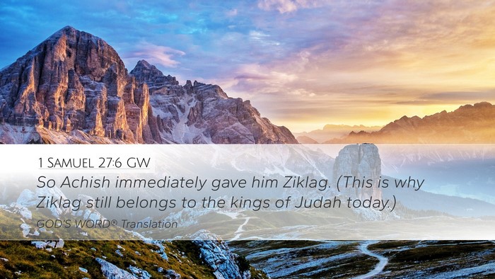 1 Samuel 27:6 GW Bible Verse Image