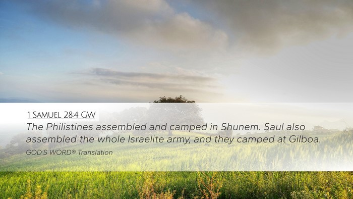1 Samuel 28:4 GW Bible Verse Image