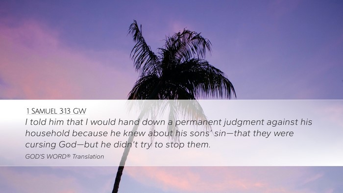 1 Samuel 3:13 GW Bible Verse Image