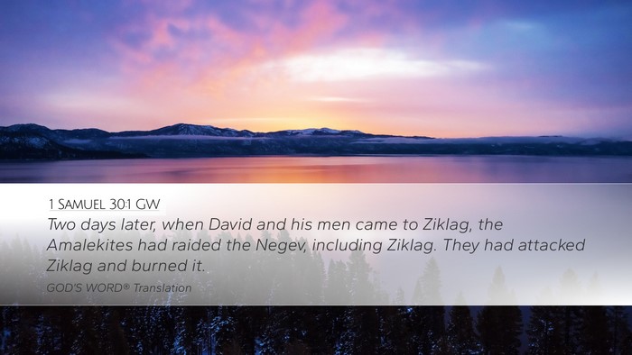 1 Samuel 30:1 GW Bible Verse Image
