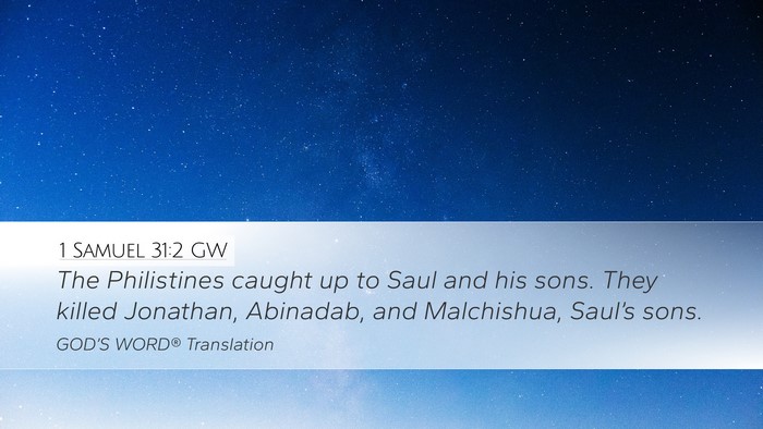 1 Samuel 31:2 GW Bible Verse Image