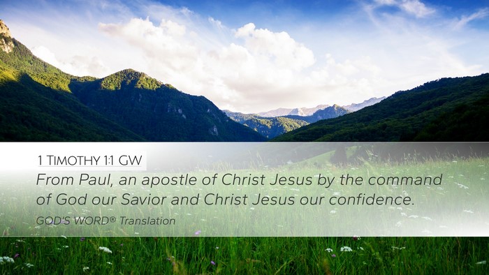 1 Timothy 1:1 GW Bible Verse Image
