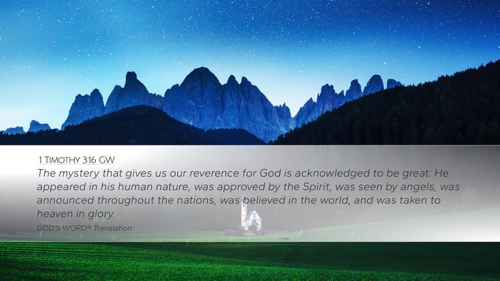 1 Timothy 3:16 GW Bible Verse Image