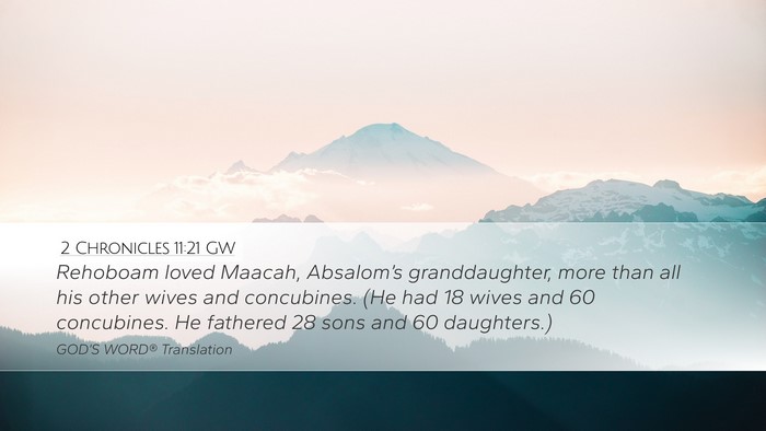 2 Chronicles 11:21 GW Bible Verse Image