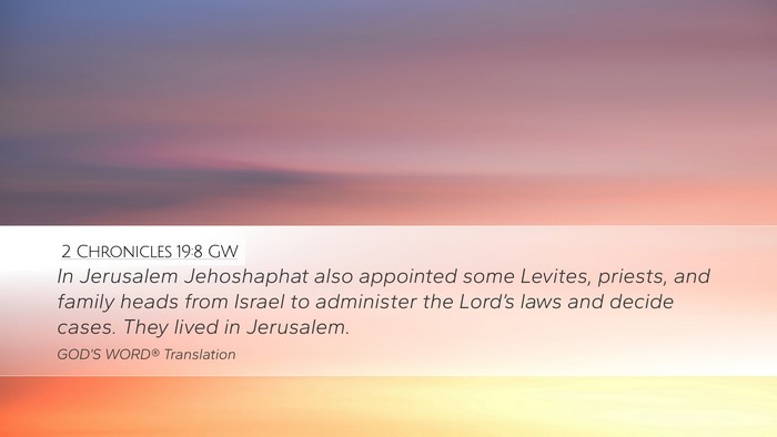 2 Chronicles 19:8 GW Bible Verse Image
