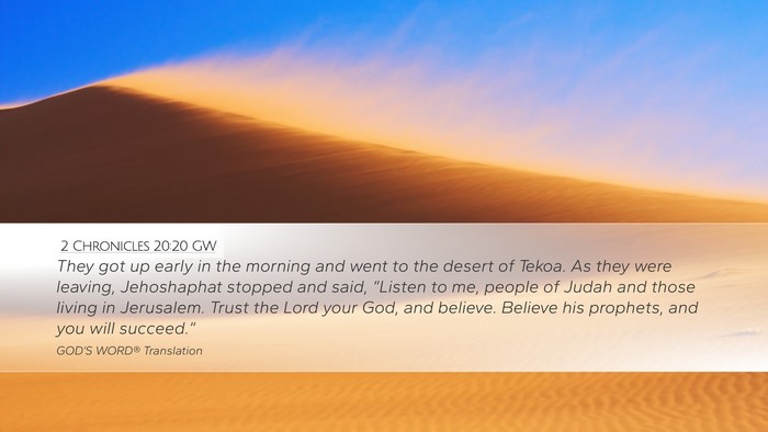 2 Chronicles 20:20 GW Bible Verse Image