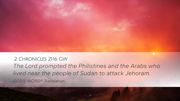 2 Chronicles 21:16 GW Bible Verse Image
