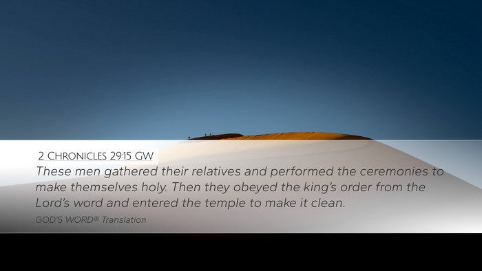 2 Chronicles 29:15 GW Bible Verse Image