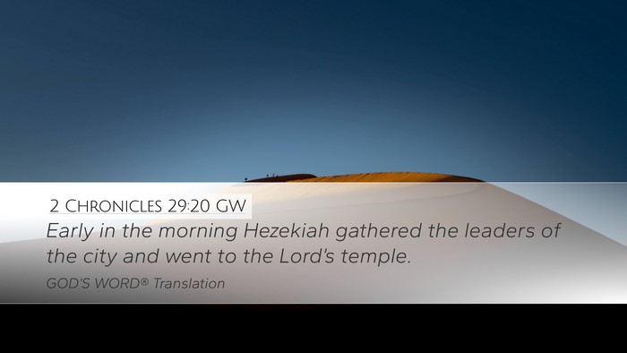 2 Chronicles 29:20 GW Bible Verse Image