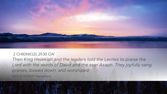 2 Chronicles 29:30 GW Bible Verse Image