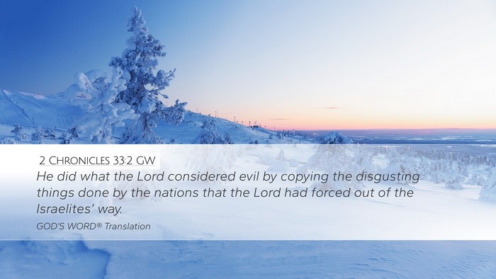 2 Chronicles 33:2 GW Bible Verse Image