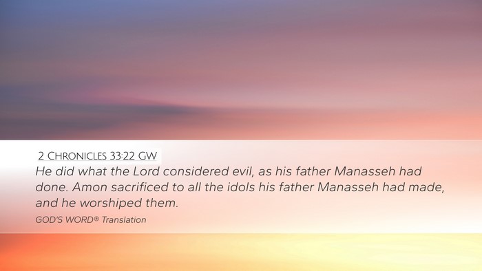 2 Chronicles 33:22 GW Bible Verse Image