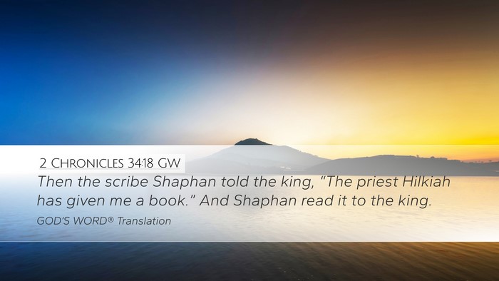 2 Chronicles 34:18 GW Bible Verse Image