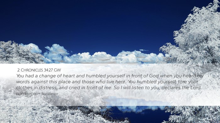 2 Chronicles 34:27 GW Bible Verse Image