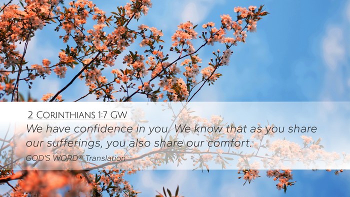 2 Corinthians 1:7 GW Bible Verse Image
