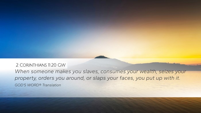2 Corinthians 11:20 GW Bible Verse Image