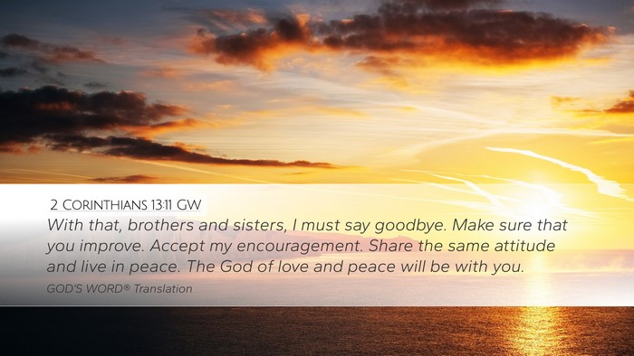 2 Corinthians 13:11 GW Bible Verse Image