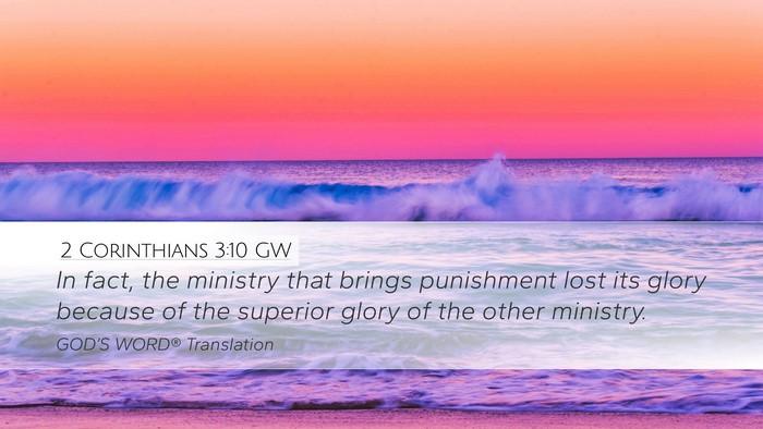 2 Corinthians 3:10 GW Bible Verse Image
