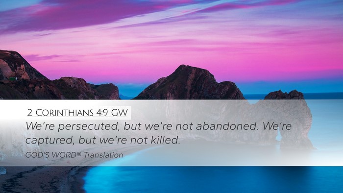 2 Corinthians 4:9 GW Desktop Wallpaper - We’re persecuted, but we’re not abandoned. - Desktop Bible Verse Wallpaper