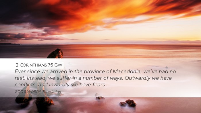 2 Corinthians 7:5 GW Bible Verse Image