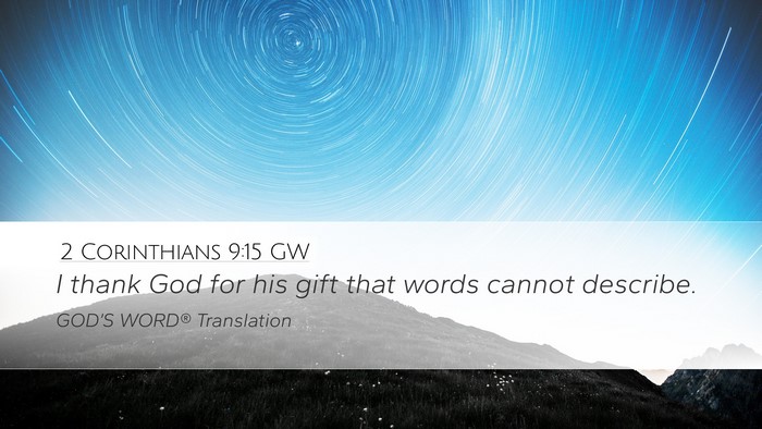 2 Corinthians 9:15 GW Bible Verse Image