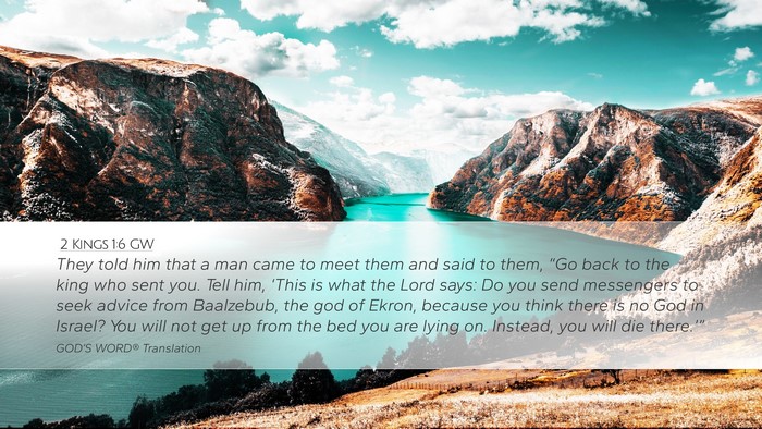 2 Kings 1:6 GW Bible Verse Image