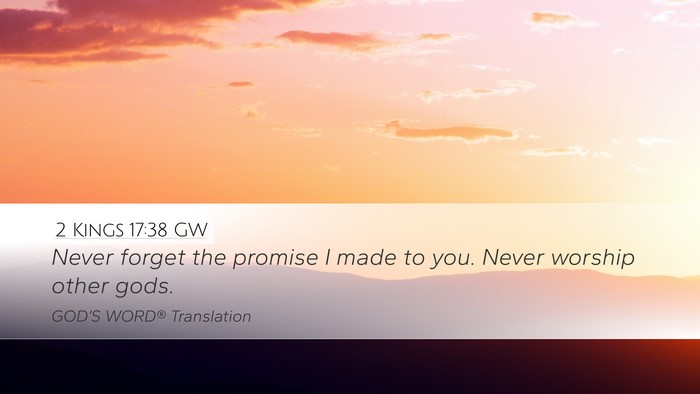 2 Kings 17:38 GW Desktop Wallpaper - Never forget the promise I made to you. Never - Desktop Bible Verse Wallpaper