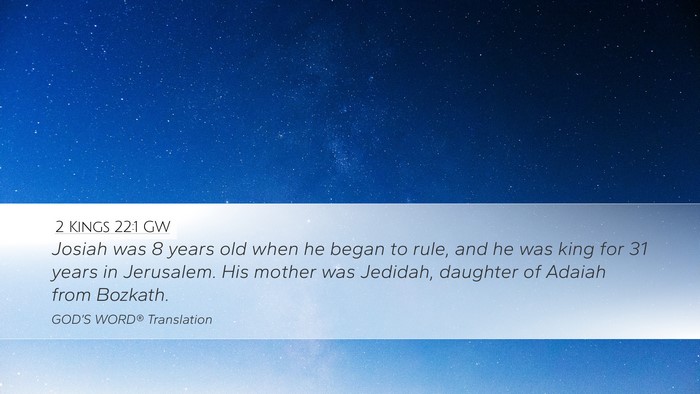 2 Kings 22:1 GW Bible Verse Image