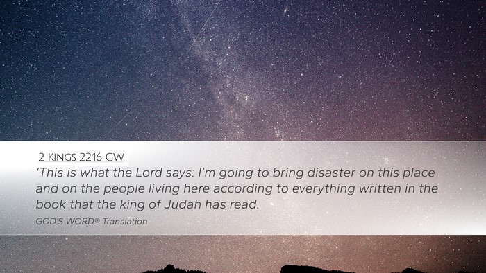 2 Kings 22:16 GW Bible Verse Image