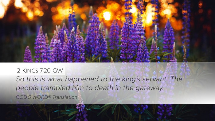2 Kings 7:20 GW Desktop Wallpaper - So this is what happened to the king’s servant: - Desktop Bible Verse Wallpaper