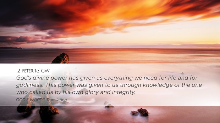 2 Peter 1:3 GW Bible Verse Image