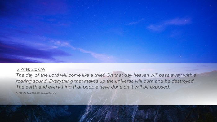2 Peter 3:10 GW Bible Verse Image