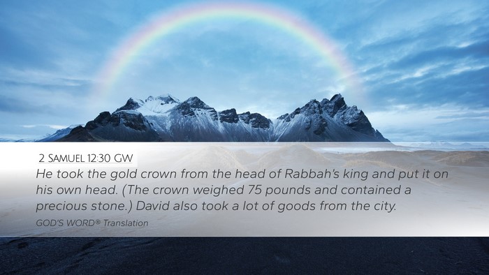 2 Samuel 12:30 GW Bible Verse Image