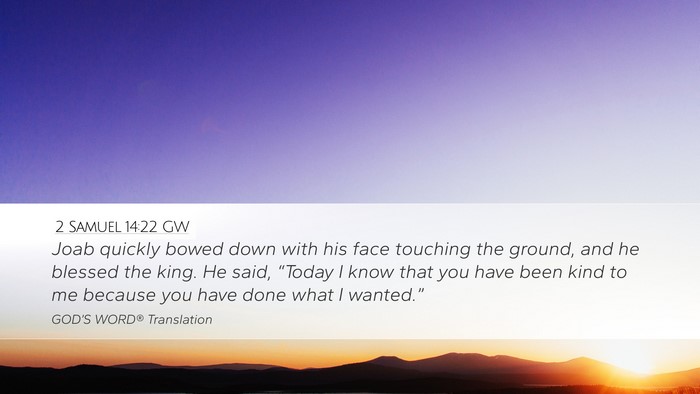 2 Samuel 14:22 GW Bible Verse Image