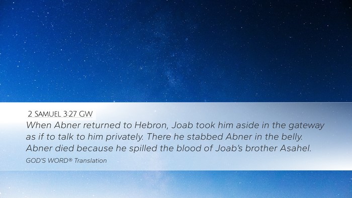 2 Samuel 3:27 GW Bible Verse Image