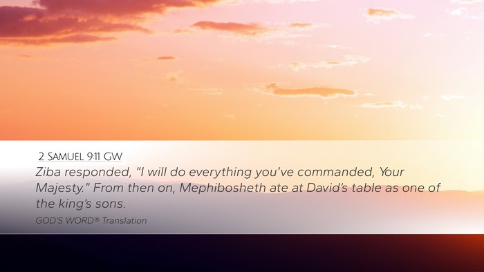 2 Samuel 9:11 GW Bible Verse Image