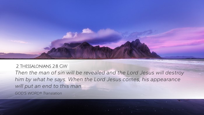 2 Thessalonians 2:8 GW Bible Verse Image