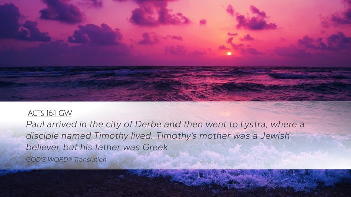 Acts 16:1 GW Bible Verse Image