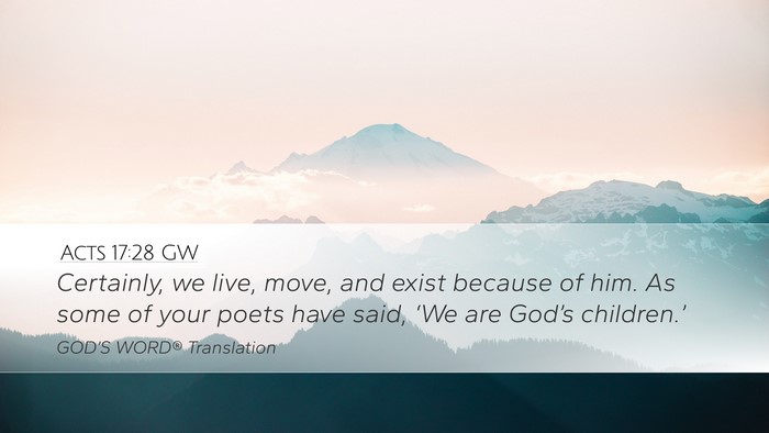 Acts 17:28 GW Bible Verse Image