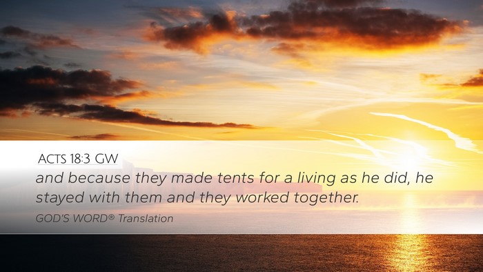 Acts 18:3 GW Bible Verse Image