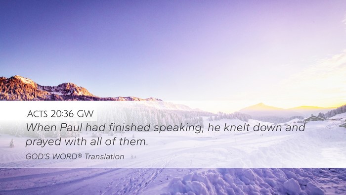 Acts 20:36 GW Bible Verse Image