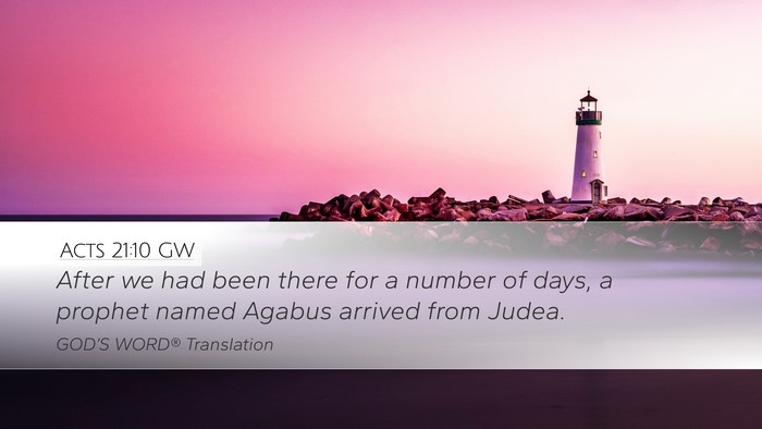 Acts 21:10 GW Bible Verse Image