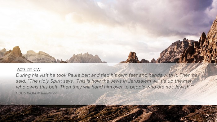 Acts 21:11 GW Bible Verse Image